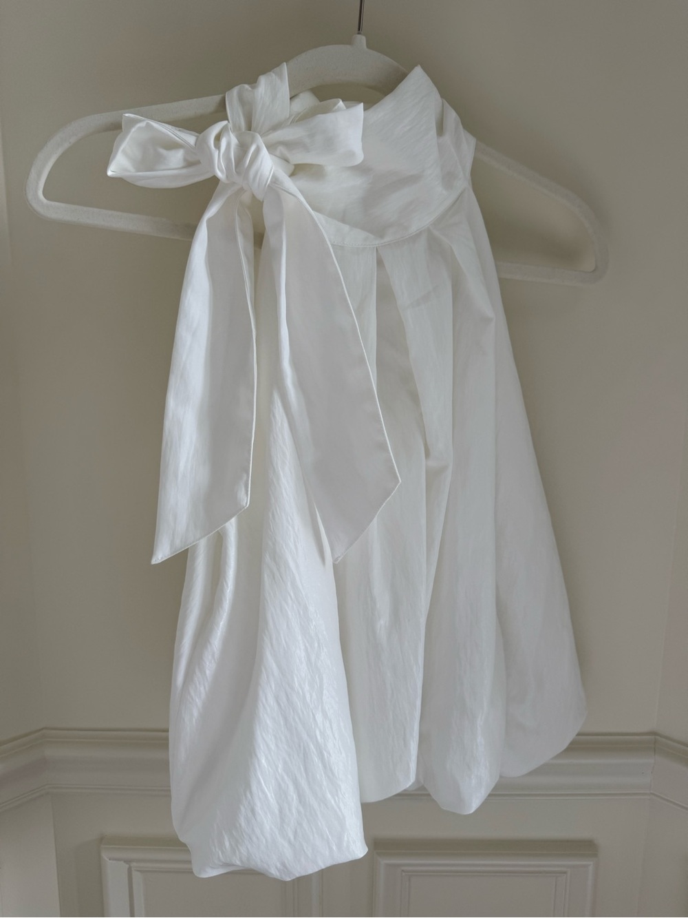 glam White High-Low Halter Skirt with Tie Waist